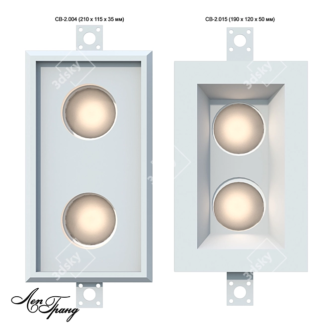 Custom Gypsum Recessed Lighting 3D model image 3