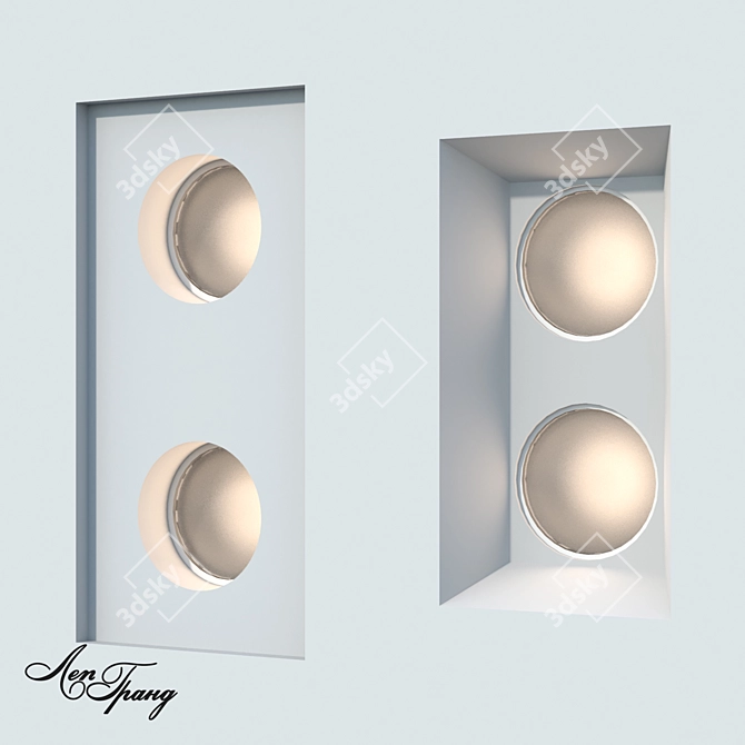 Custom Gypsum Recessed Lighting 3D model image 4