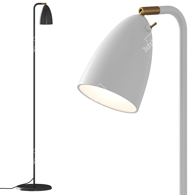 Sleek Nordic Nexus Floor Lamp 3D model image 1