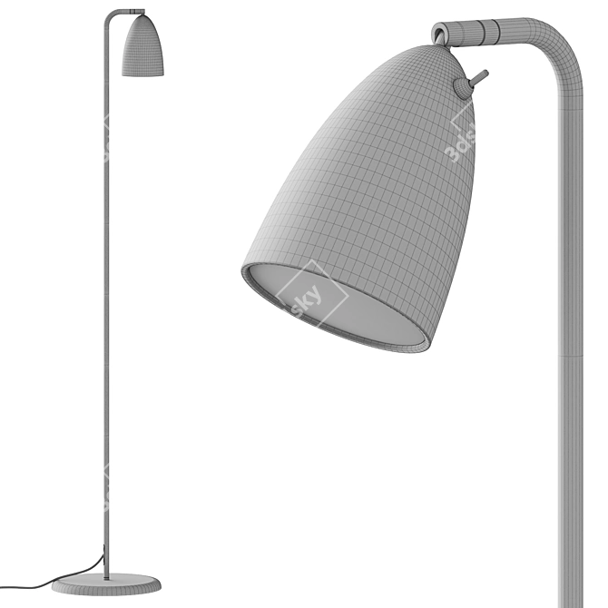 Sleek Nordic Nexus Floor Lamp 3D model image 2