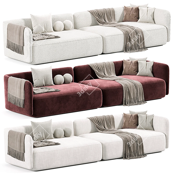 Luxurious Cosy Sofa, Italian Design 3D model image 1