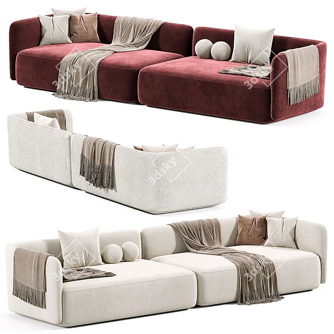 Luxurious Cosy Sofa, Italian Design 3D model image 2