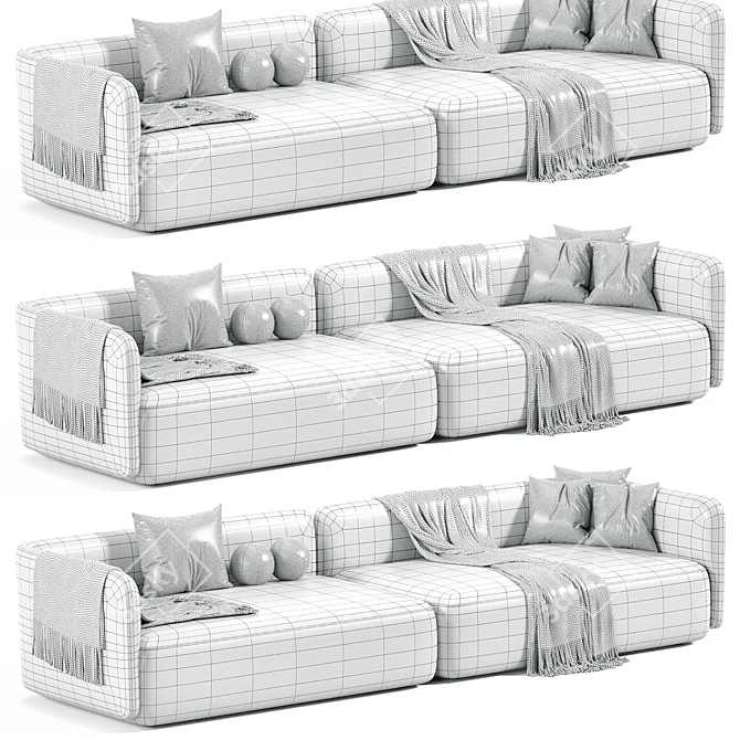 Luxurious Cosy Sofa, Italian Design 3D model image 6