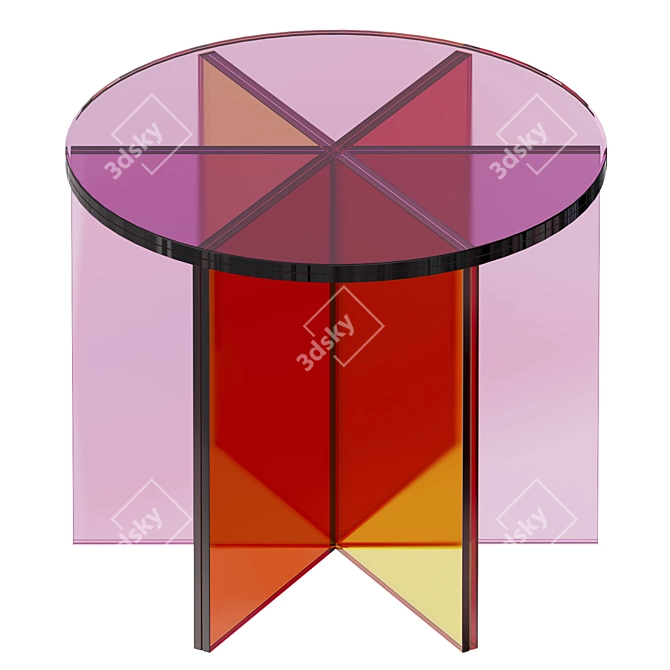 Colorful Glass Coffee Tables 3D model image 2