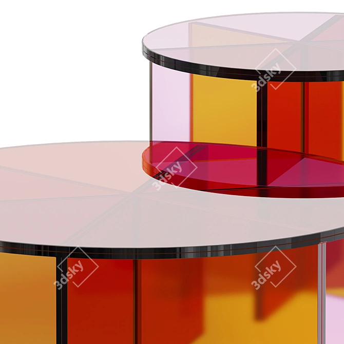 Colorful Glass Coffee Tables 3D model image 5