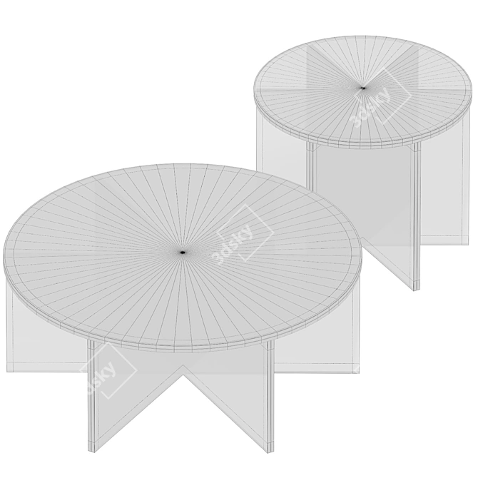 Colorful Glass Coffee Tables 3D model image 6