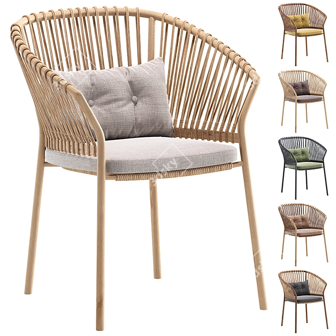 Coastal Weave Outdoor Dining Chair 3D model image 1