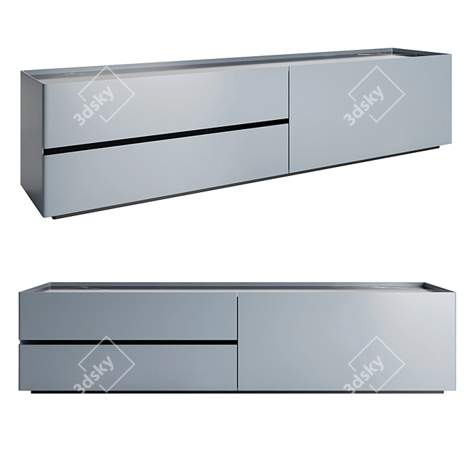 Modern Sleek Sideboard with Drawers 3D model image 1