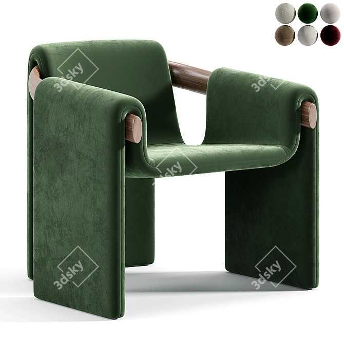 Elegant Sari Lounge Armchair 3D model image 3