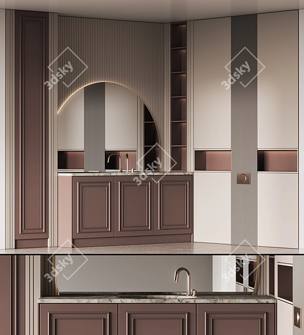 Modern Bathroom Furniture Set 24 3D model image 1