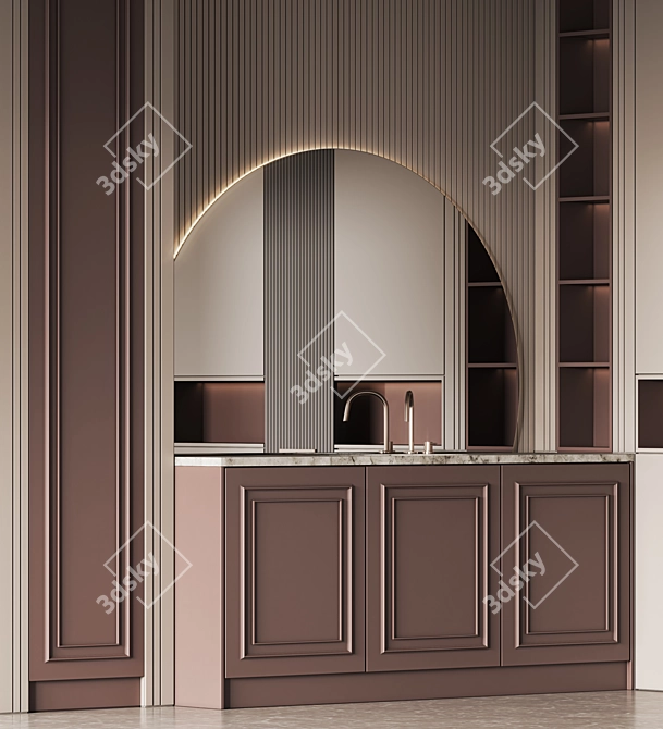 Modern Bathroom Furniture Set 24 3D model image 6