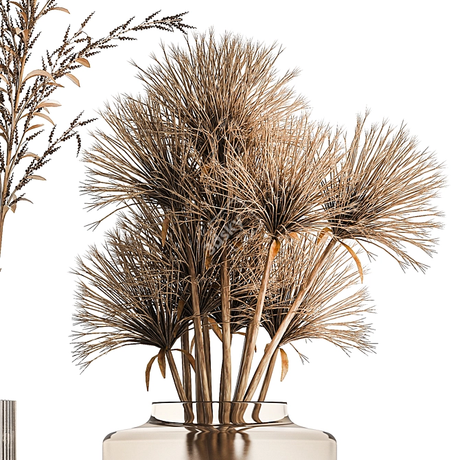 Modern Minimalist Dried Flower Bouquet 3D model image 2