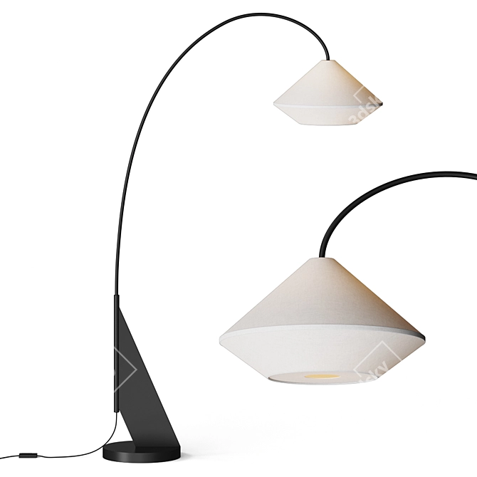 Modern Metal Arc Floor Lamp 3D model image 1