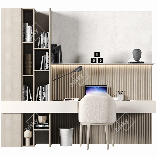 Elegant Home Office Furniture Set 3D model image 6