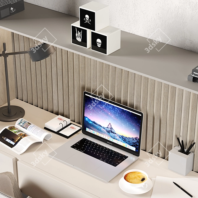 Elegant Home Office Furniture Set 3D model image 8