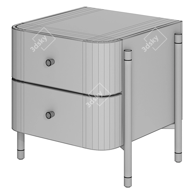 Elegant Modern Rosie Bedside Table 3D model image 6