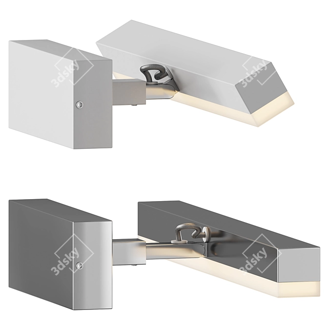 Modern Black Metal Wall Sconce 3D model image 2
