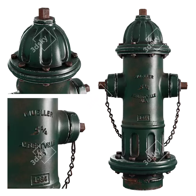 Corona Physical Fire Hydrant 4K 3D model image 1