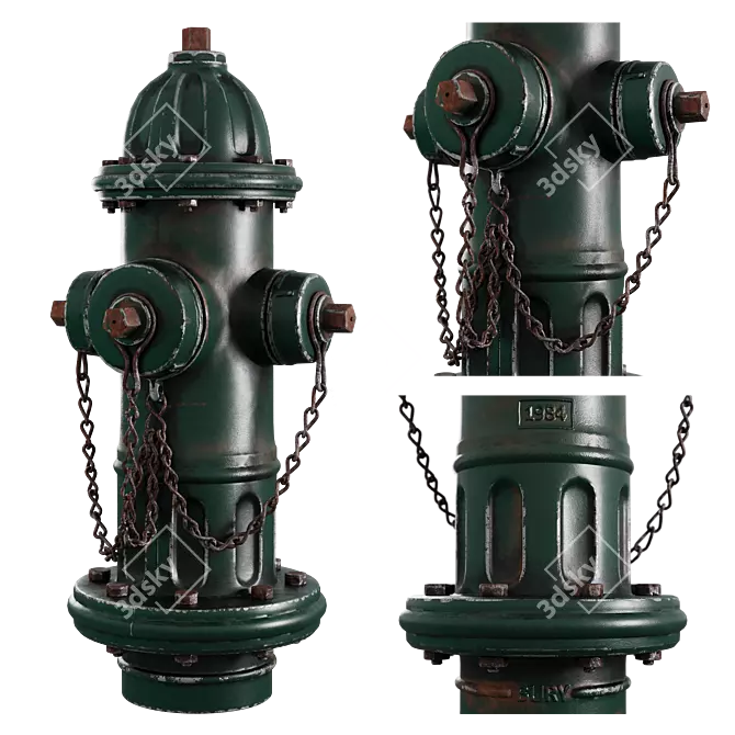 Corona Physical Fire Hydrant 4K 3D model image 2