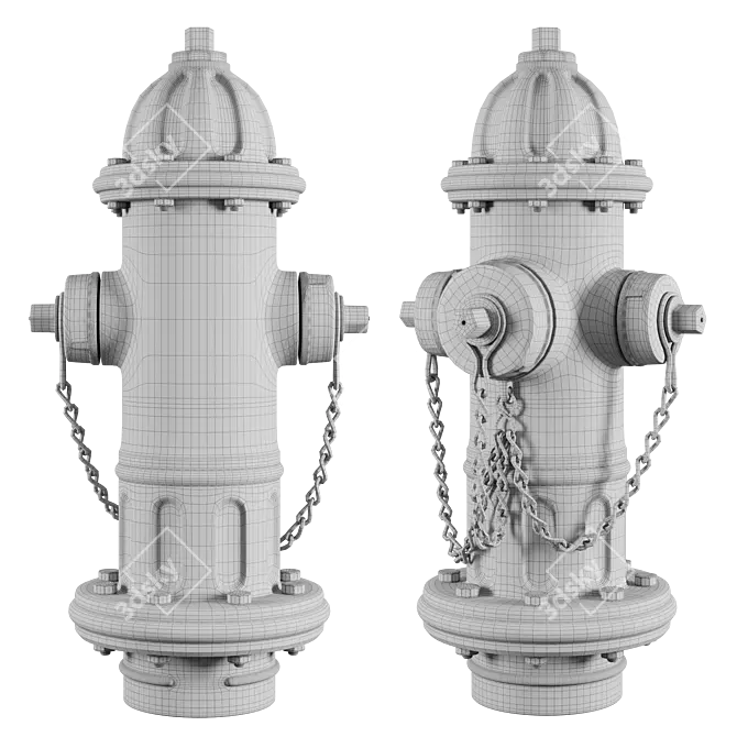 Corona Physical Fire Hydrant 4K 3D model image 3