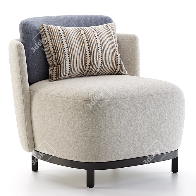 Stylish "Darrington" Armchair in Corona Legacy Mtl 3D model image 1