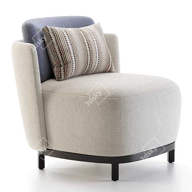 Stylish "Darrington" Armchair in Corona Legacy Mtl 3D model image 2