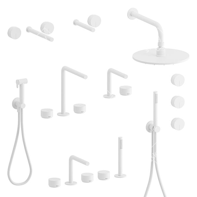 Modern Hydrobrush Fittings Collection 3D model image 3