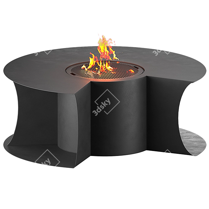  Designer Outdoor Fire Pit Table 3D model image 2