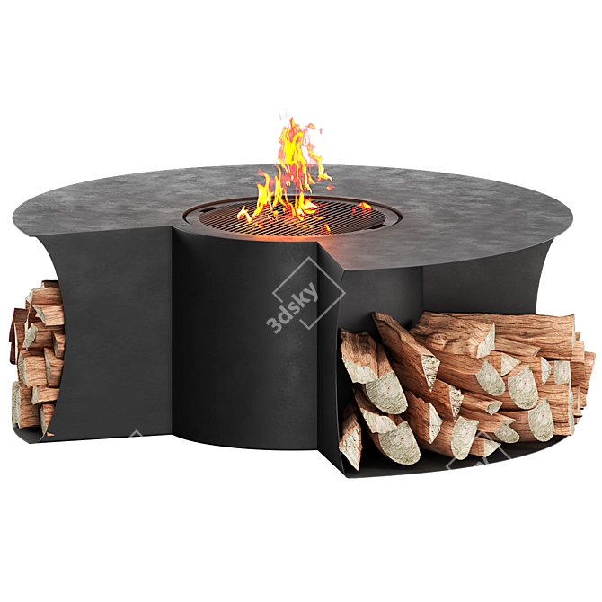  Designer Outdoor Fire Pit Table 3D model image 10