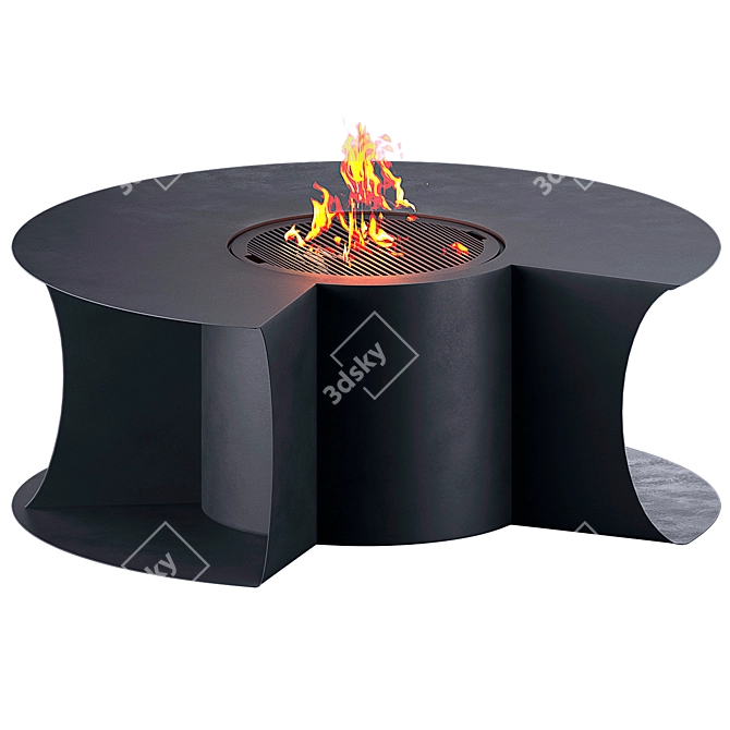  Designer Outdoor Fire Pit Table 3D model image 15