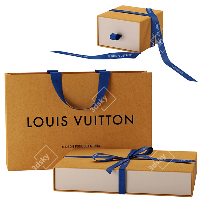 Luxury Gift Packaging Set (Louis Vuitton) 3D model image 3