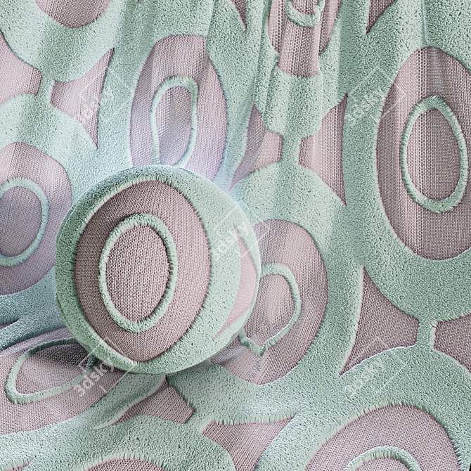 Needle Embroidery Fabric Materials Set 3D model image 5