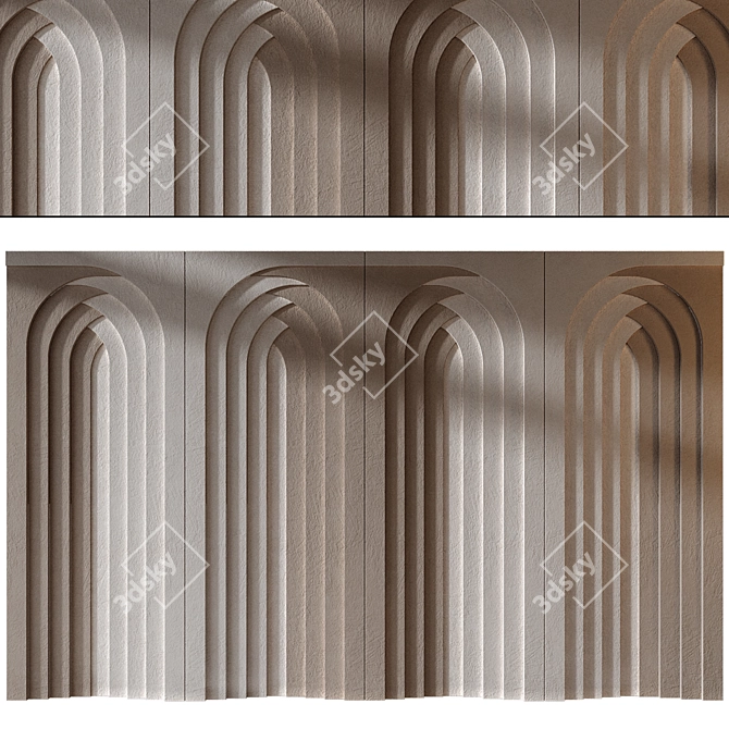 Gypsum Wall Panels Set 315 3D model image 2