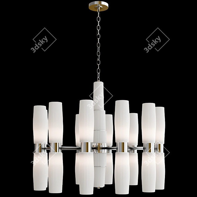 Luxury LED Blown Glass Chandelier 3D model image 2