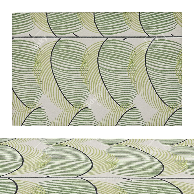 Nature-inspired Leaf Green Rug 3D model image 2