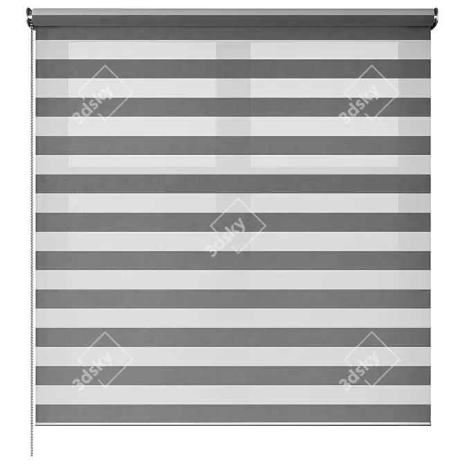 Roller Shades Set Varying Positions 3D model image 3