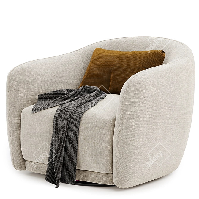 Addie Swivel Armchair - Trio 3D model image 4