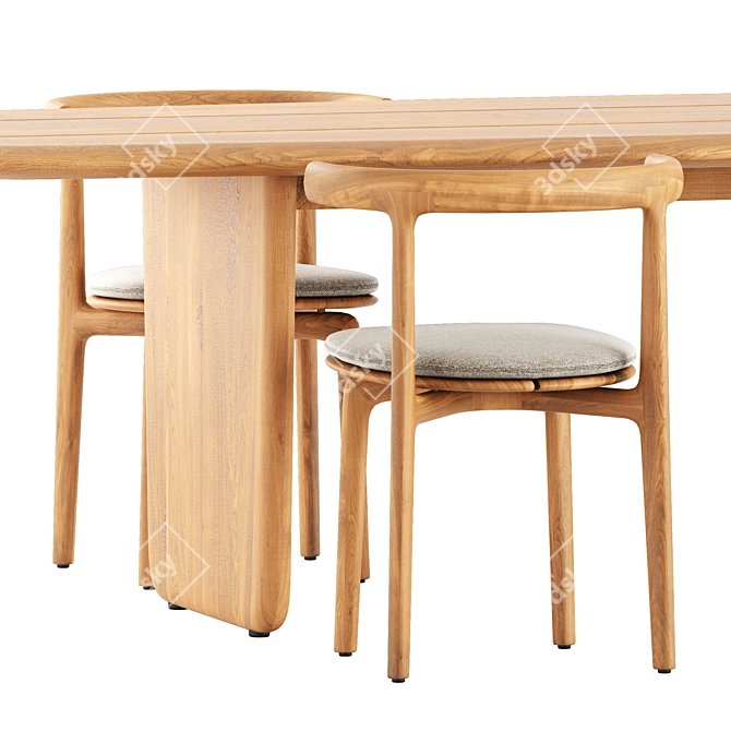 Outdoor Chic Set: Himba Chair & Nairobi Table 3D model image 3