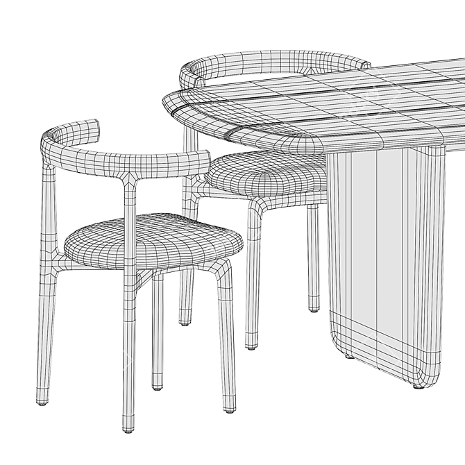 Outdoor Chic Set: Himba Chair & Nairobi Table 3D model image 5