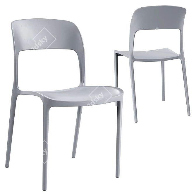 Modern Plastic Grey Chair Madsen 3D model image 1