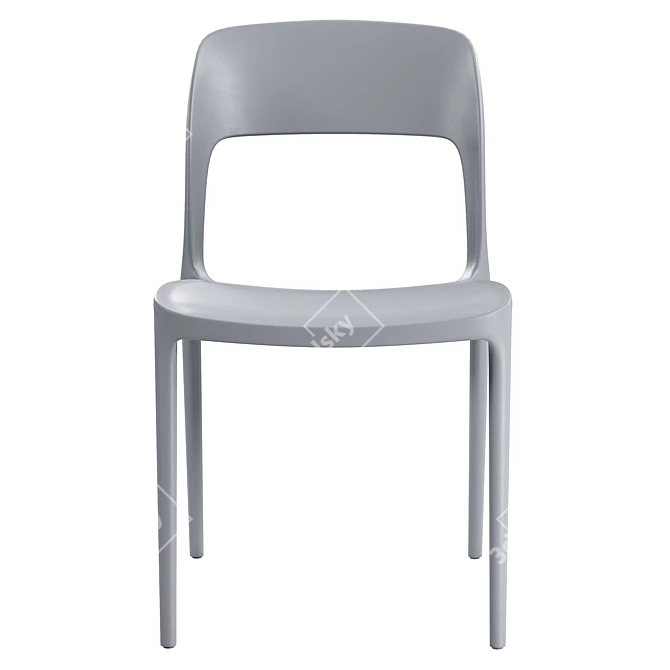 Modern Plastic Grey Chair Madsen 3D model image 2