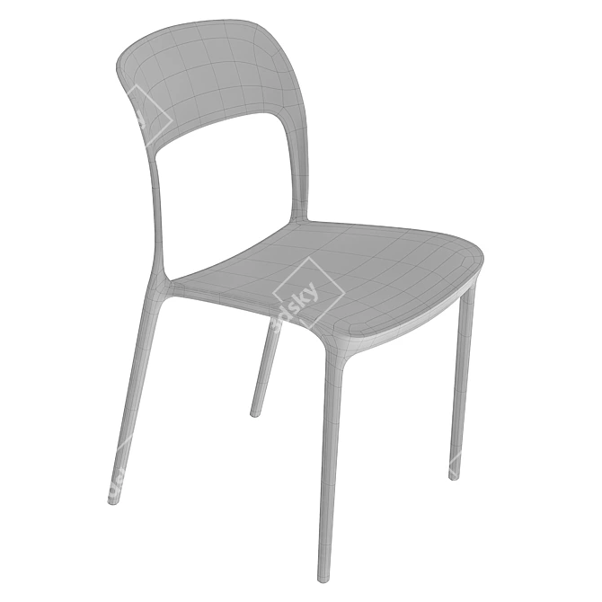 Modern Plastic Grey Chair Madsen 3D model image 5