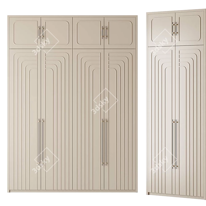 Art-Deco Style Entry Wardrobe 3D model image 4