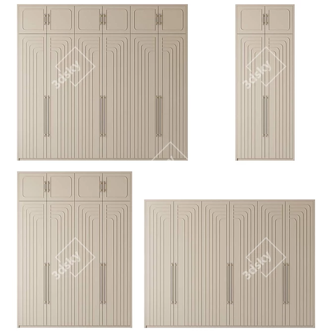 Art-Deco Style Entry Wardrobe 3D model image 5