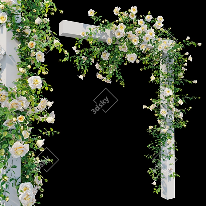 Title: Colorful Climbing Rose Flowers 3D model image 4