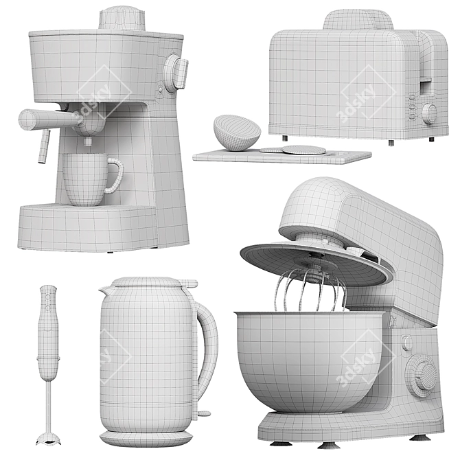 Premium Kitchen Appliance Set 3D model image 7