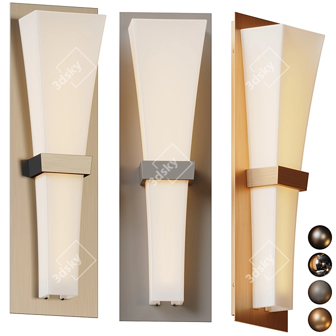 Architectural Metal Wall Sconce 3D model image 1
