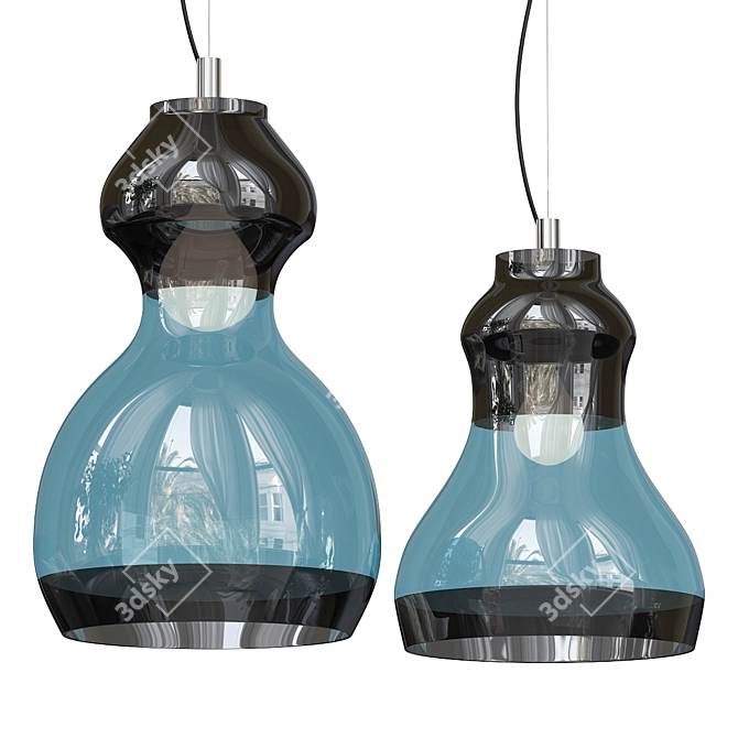 Ethereal Glass Pendant Light 3D model image 1