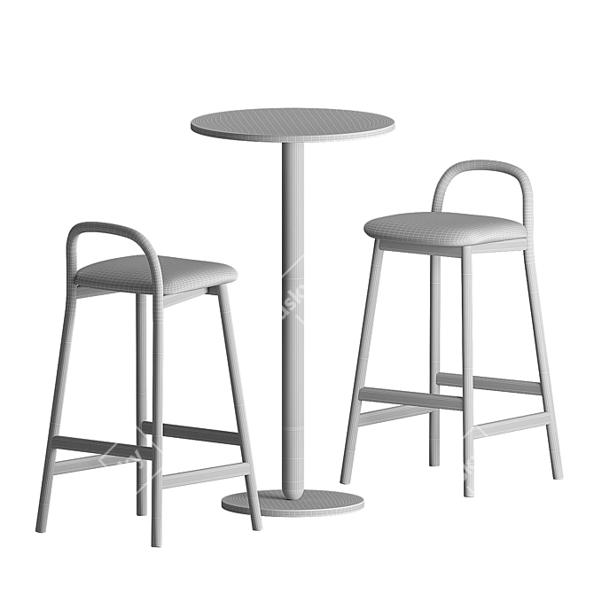 Zantilam Bar Stool & Cigar Bar Table Set 3D model image 4