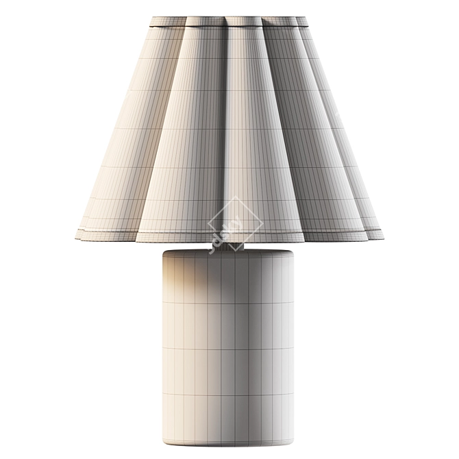 Ceramic Fluted Table Lamp 3D model image 2